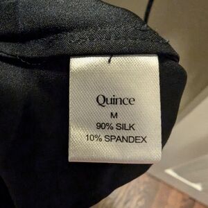Quince Black Washable Silk Wrap Around Dress Size M